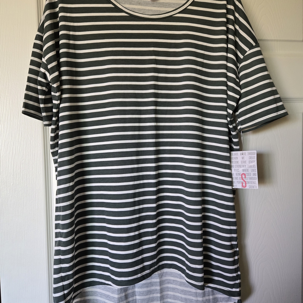 LuLaRoe Black and White Striped Top